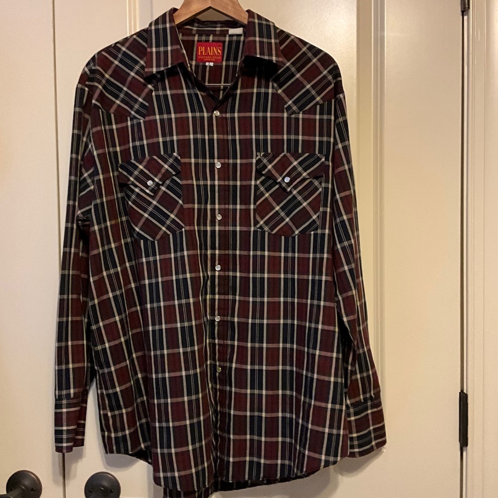 Plains Western Wear Mens Shirt size Large